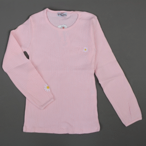 بلوزة قطن للأطفال ربيعية لون زهري فاتح