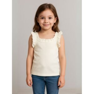 بلوزة كت بناتي لون أبيض