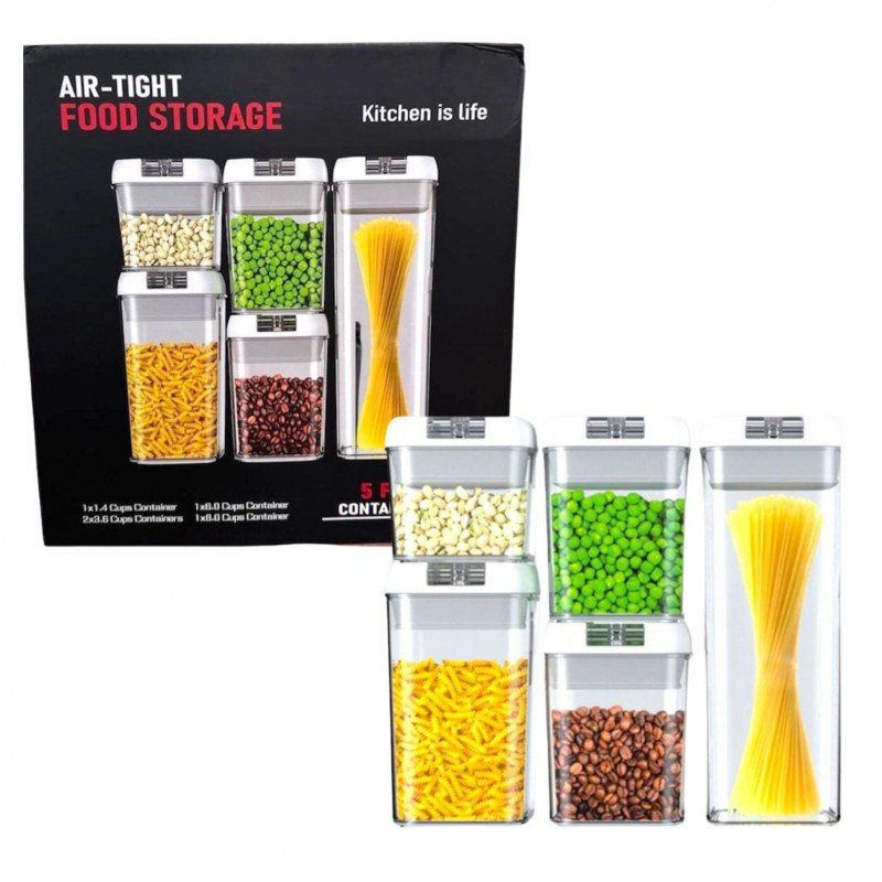 طقم حافظات بقوليات 5 قطع بأحجام مختلفة