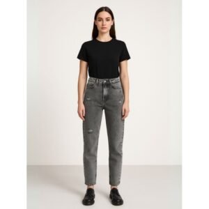 بنطال جينز للنساء لون رمادي