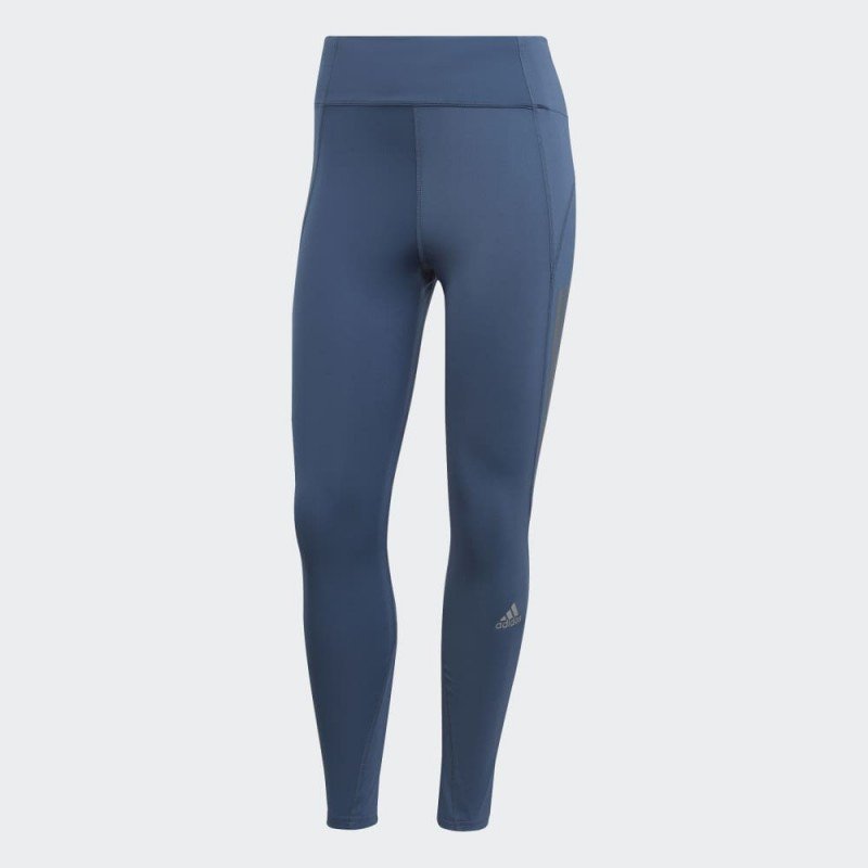 بنطال ضيق رياضي من اديداس للنساء لون أزرق Own The Run 7/8 Running Tights
