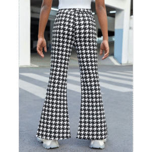 بنطلون بأرجل عريضة بناتي لون اسود وابيض