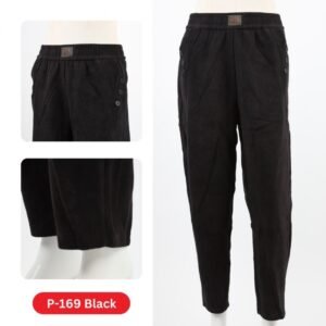 بنطلون بوي فريند كورد روي للنساء لون أسود