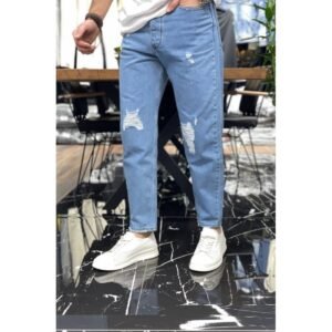 بنطلون جينز شبابي بوي فرند ROTA لون أزرق