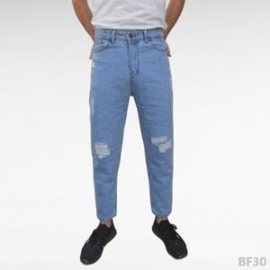 بنطلون جينز شبابي بوي فرند ازرق ROTA