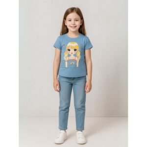 بنطلون جينز للأطفال لون أزرق