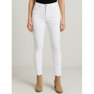 بنطلون جينز للنساء لون أبيض