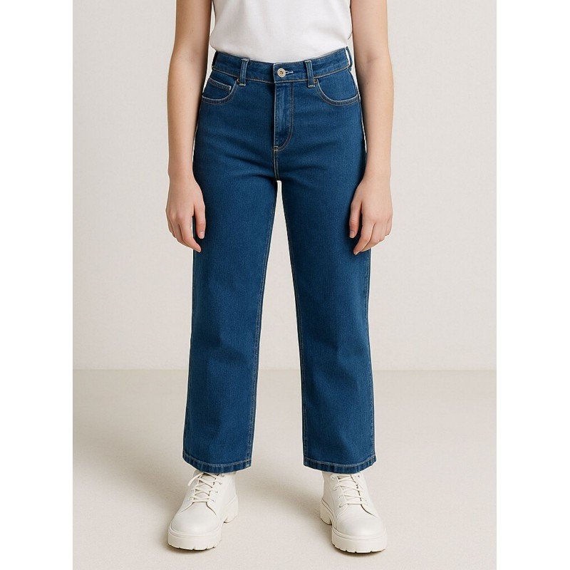 بنطلون جينز محير بناتي عريض