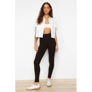 بنطلون تركي عالي الخصر لون بني