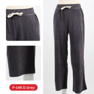 بنطلون فرو بتصميم أرجل عريضة للنساء لون رمادي غامق