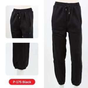 بنطلون فيليز مبطن بأرجل مطاطية للنساء لون أسود