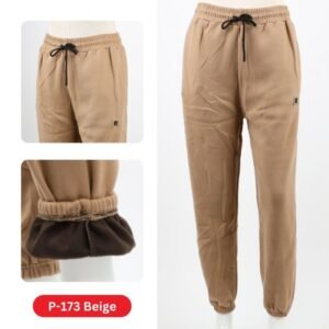 بنطلون فيليز مبطن بأرجل مطاطية للنساء لون بيج