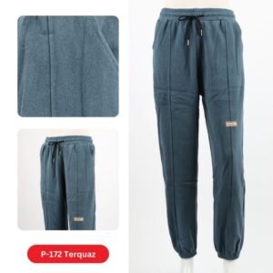 بنطلون فيليز مبطن مع خط بأرجل مطاطية للنساء لون تركواز