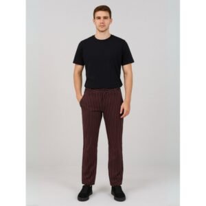 بنطلون كاجوال مخطط رجالي لون أسود