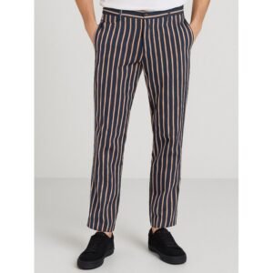 بنطلون كاجوال مخطط رجالي لون أسود