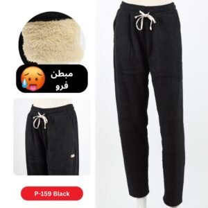 بنطلون مبطن ستريت كورد روي للنساء لون أسود