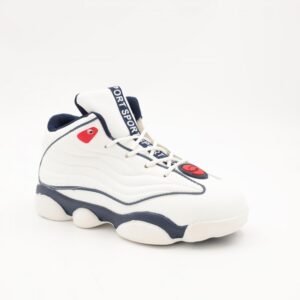 بوت رياضي ولادي للأطفال لون أبيض وكحلي