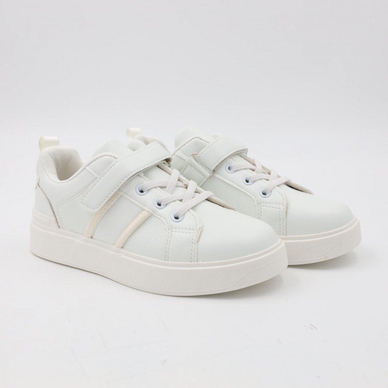 بوت سبورت بشريط لاصق لون أبيض