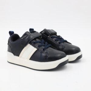 بوت سبورت بشريط لاصق لون كحلي ونعل ابيض