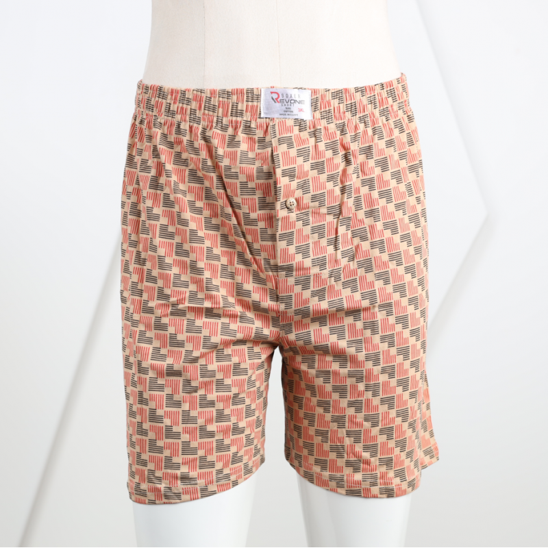 بوكسر بتصميم زر للرجال لون بني