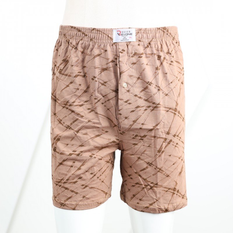 بوكسر بتصميم زر للرجال لون بني