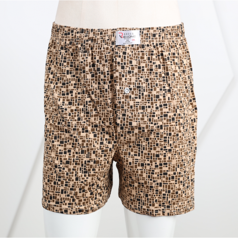 بوكسر بتصميم زر للرجال لون بيج