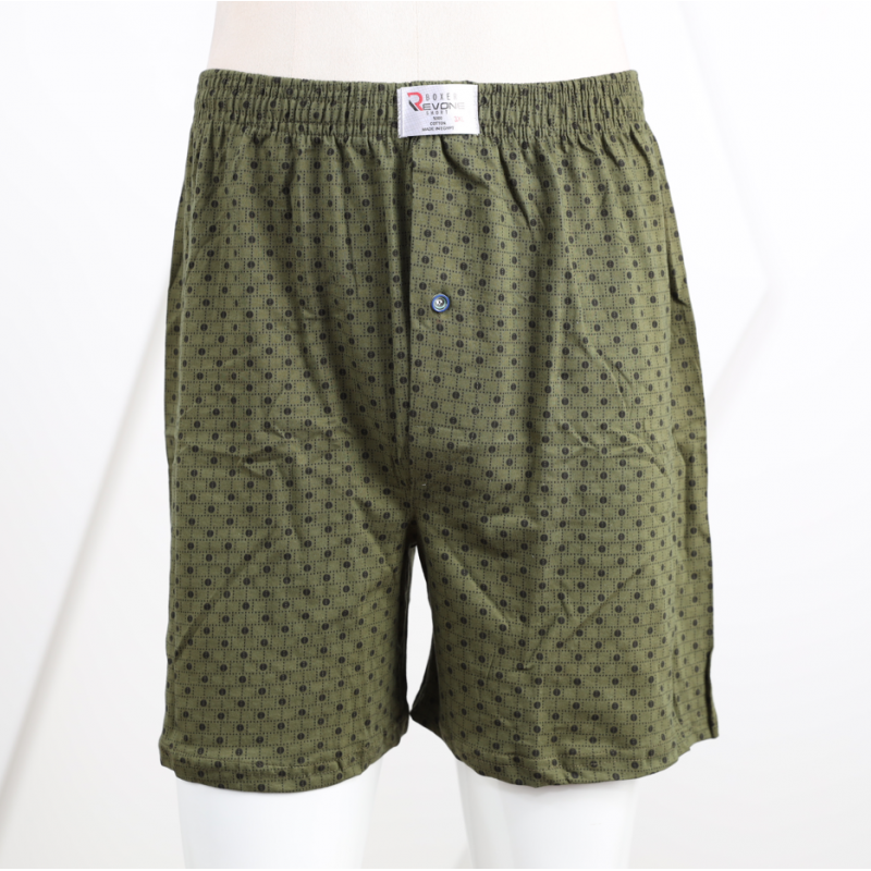 بوكسر بتصميم زر للرجال لون زيتي