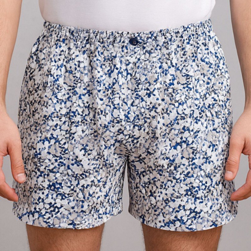 بوكسر رجال قطني لون أبيض بأشكال