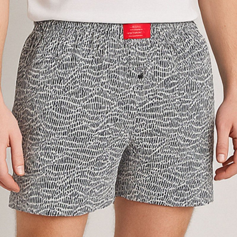 بوكسر رجال قطني لون أبيض بأشكال