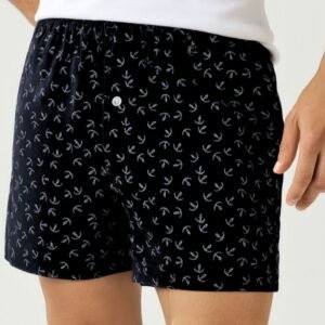 بوكسر رجال قطني لون أسود بأشكال مرساة سفينة