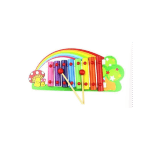 بيانو خشبي تعليمي اكسيليفون 8 مقاييس مفاتيح لون زهري