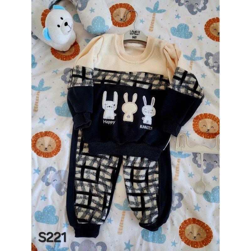 بيجامة بناتي Lovely بتصميم أرنب لون بيج