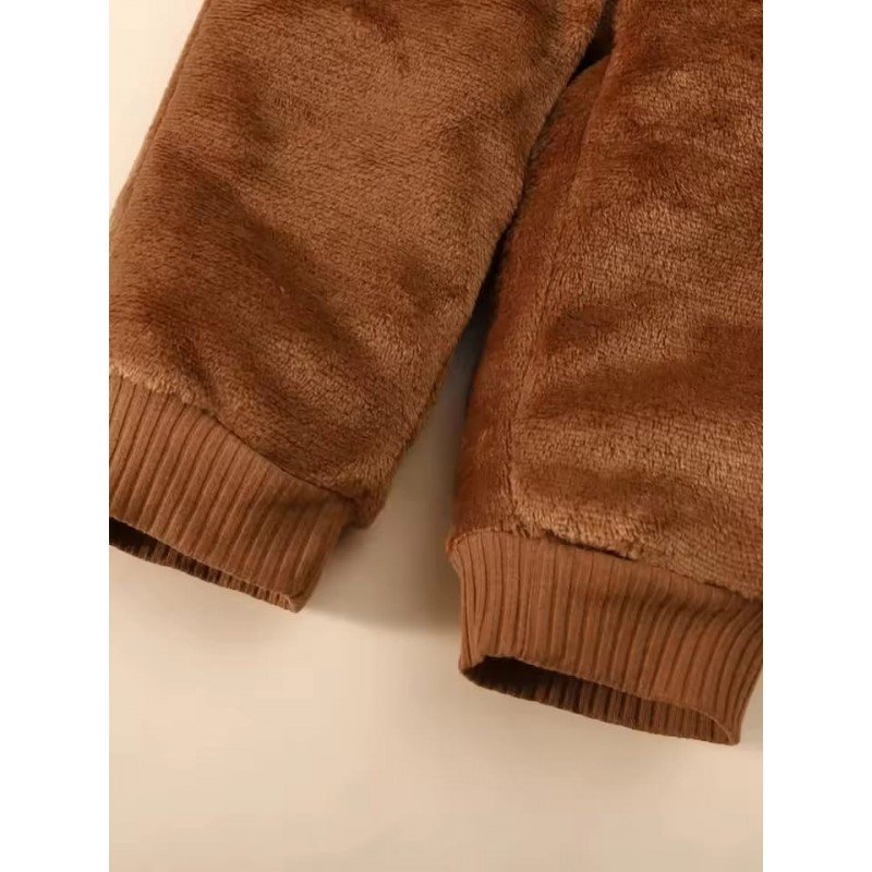 بيجامة شتوية للأطفال لون بني