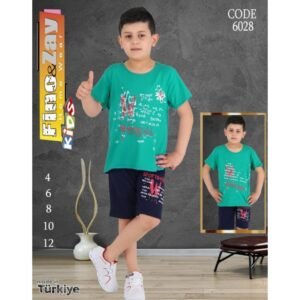 بيجامة صيفة ولادي لون أخضر وكحلي