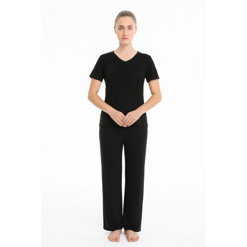 بيجامة صيفية بيتية للنساء لون أسود one Size