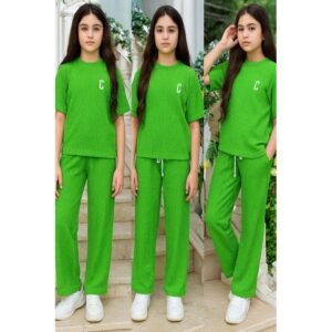 بيجامة صيفية بناتية لون أخضر