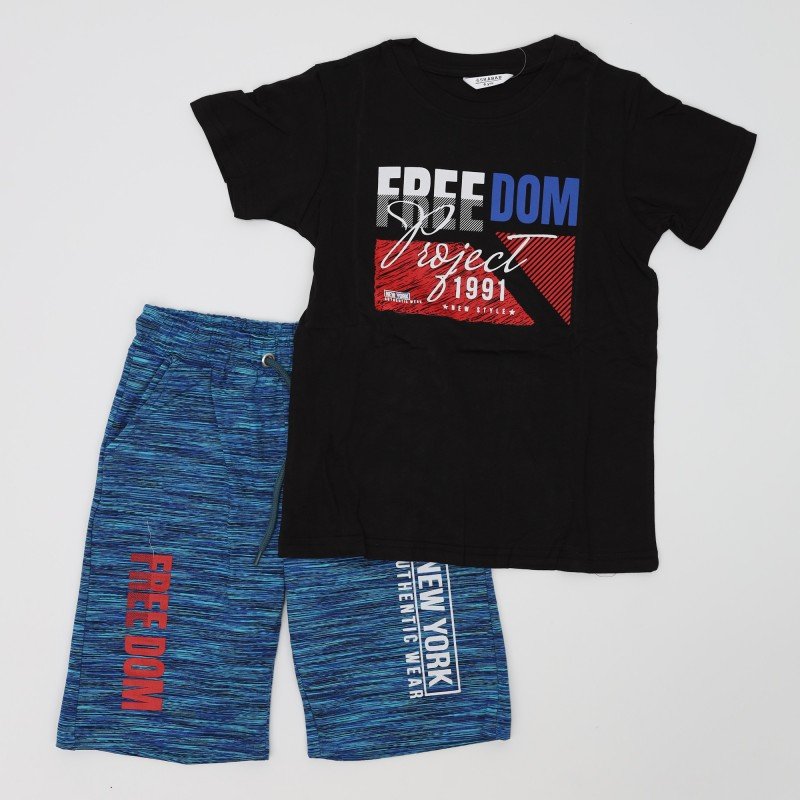 بيجامة صيفية ولادي لون أسود وأزرق