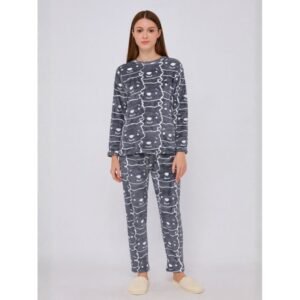 بيجامة فرو للصبايا لون رمادي