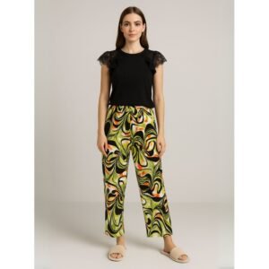 بيجامة للنساء لون أسود و أخضر Charmy