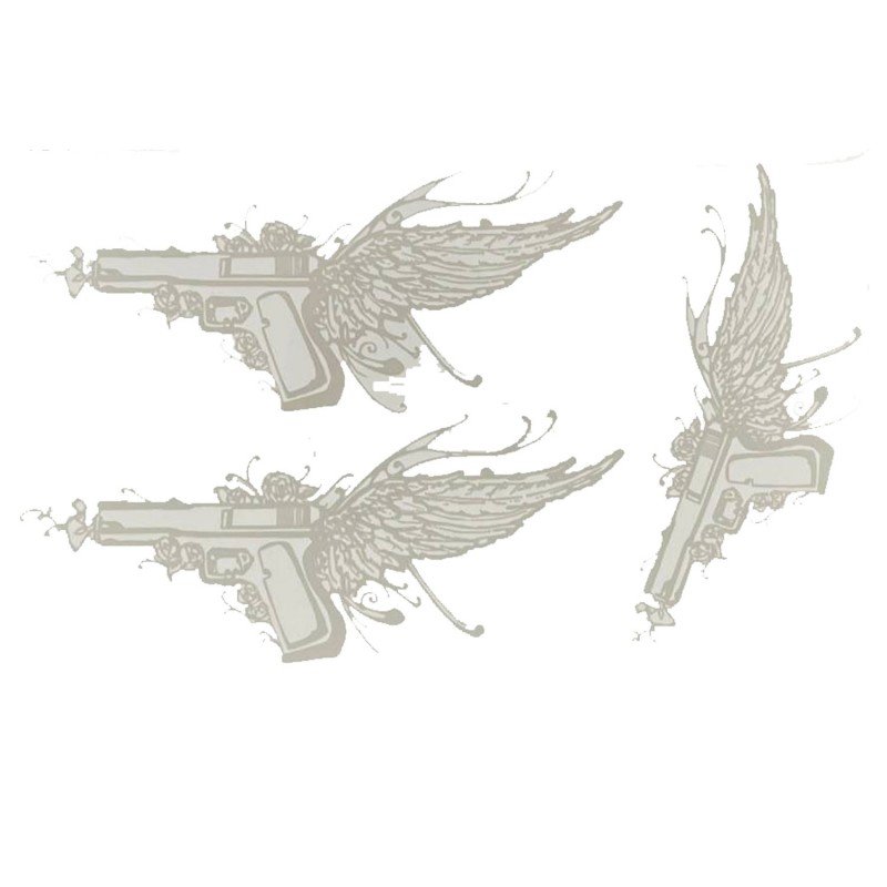 تاتو المسدس بثلاث أشكال حجم 18×11 سم