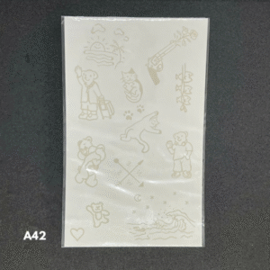 تاتو مؤقت بأشكال مختلفة 18×11 سم بتصميم دب وقطة