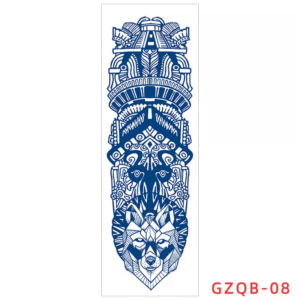 تاتو مؤقت للظهر والذراع 15.5*46 سم لون أزرق بتصميم زخارف