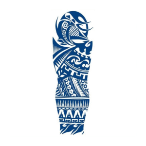 تاتو مؤقت للظهر والذراع 15.5*46 سم لون أزرق بتصميم زخارف