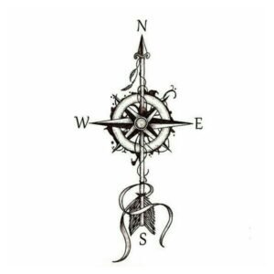 تاتو وجه البوصلة حجم 18×11 سم