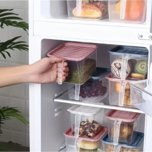 صندوق تخزين بلاستيك شفاف مع غطاء حجم 12.5×12.5 سم