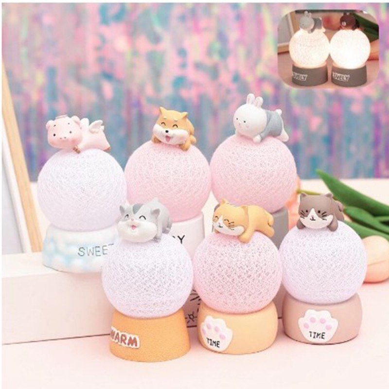 تحفة طابة شبك مع دب مضيئة