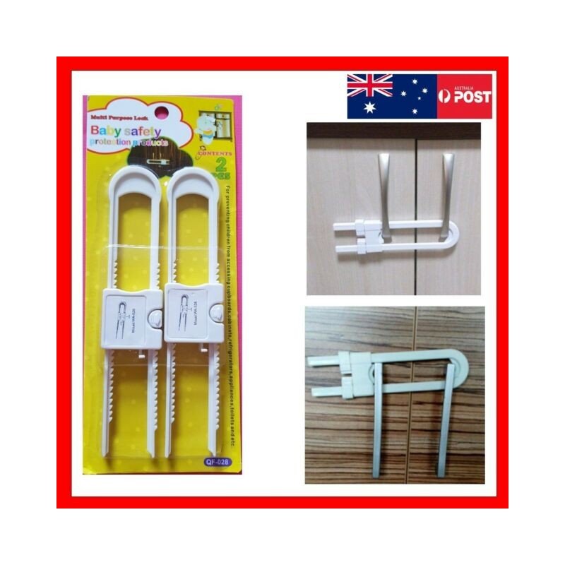 طقم قفل خزائن بلاستيك (2 قطعتين) للاطفال