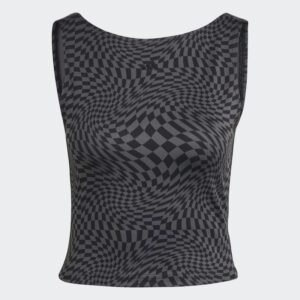 توب تانك اديداس برينت كلاش يوغا للنساء لون أسود- adidas Women's Print Clash Yoga Tank Top - Black