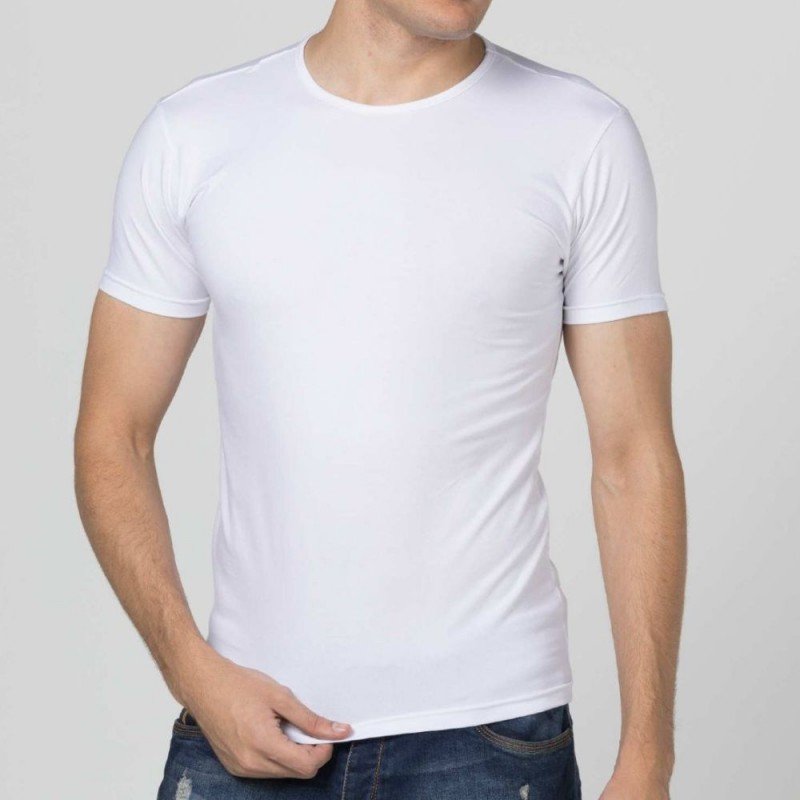 تيشرت داخلي نص كم أبيض