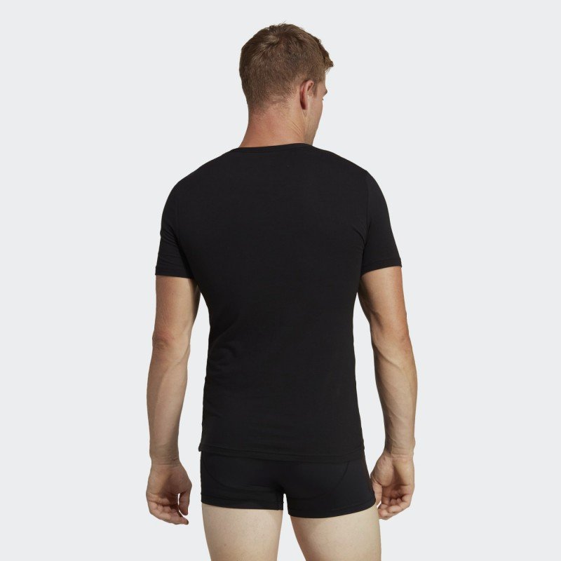 تيشيرت اديداس اكتيف فليكس للرجال لون اسود-adidas Mens' Active Flex Cotton V-Neck T-Shirt